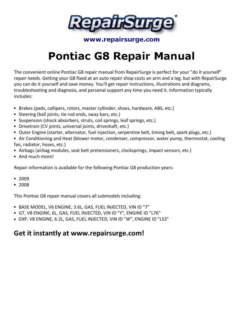 2008 Pontiac G8 Gt Serpentine Belt Diagram