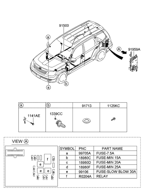 915382J680 Genuine Kia Wiring Assembly Floor