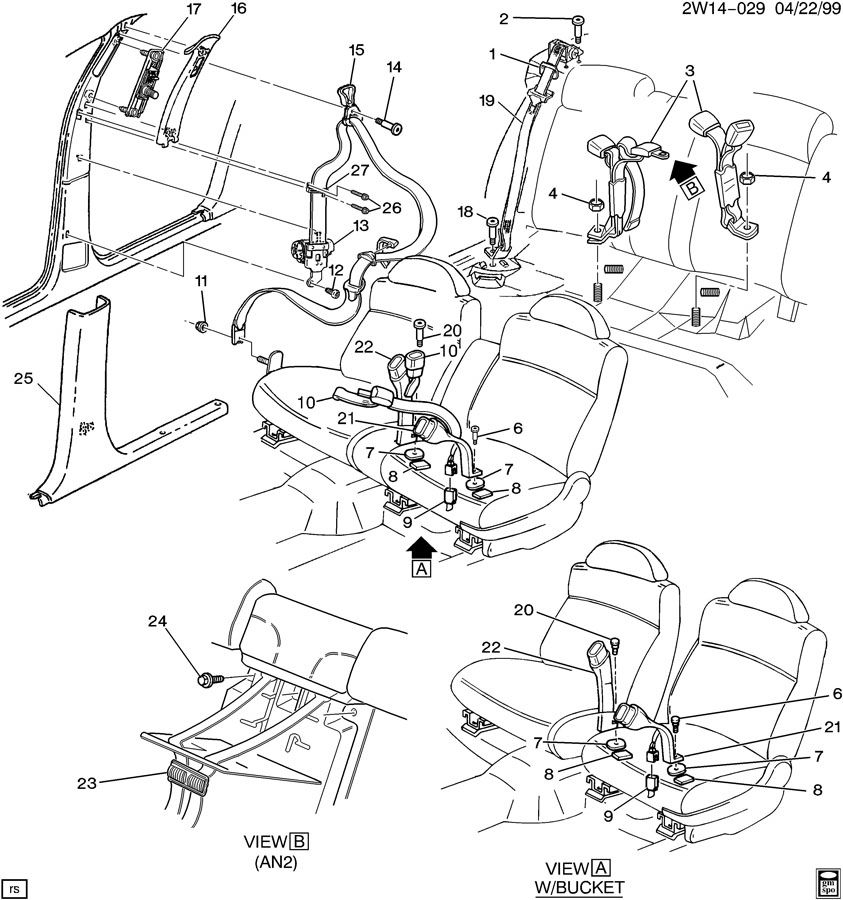 Buick Regal Seat Belt Guide Neutral 10411160 Wholesale GM Parts 