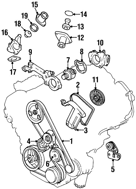 Cadillac Deville Serpentine Belt Routing Crk Alt Comp Ps 12569506 