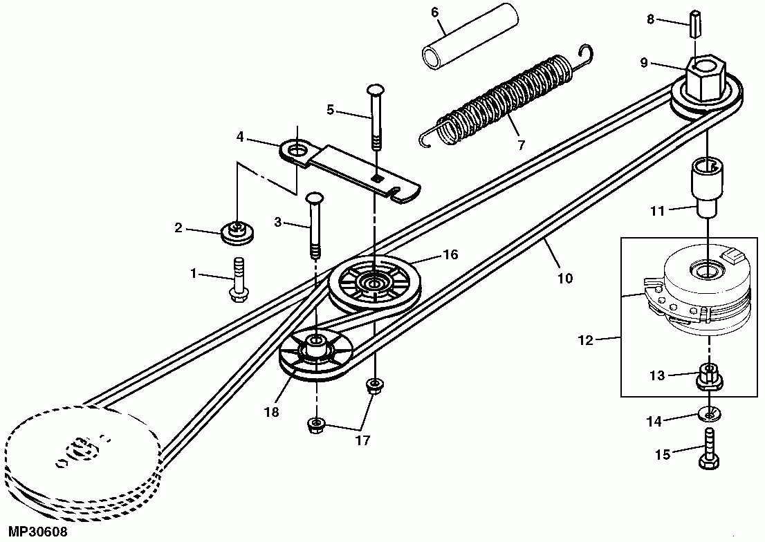 Does Anyone Have A Mowing Belt Diagram For A Deere LX 176 Riding Mower 