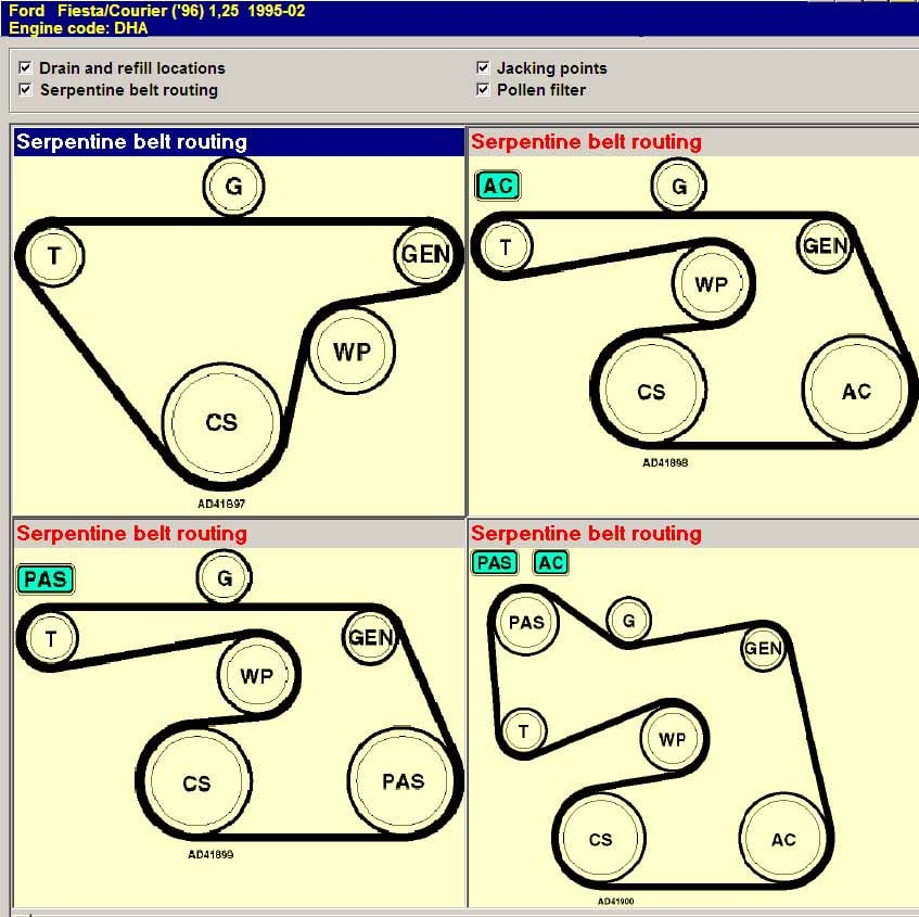 Ford Fiesta Fan Belt Diagram