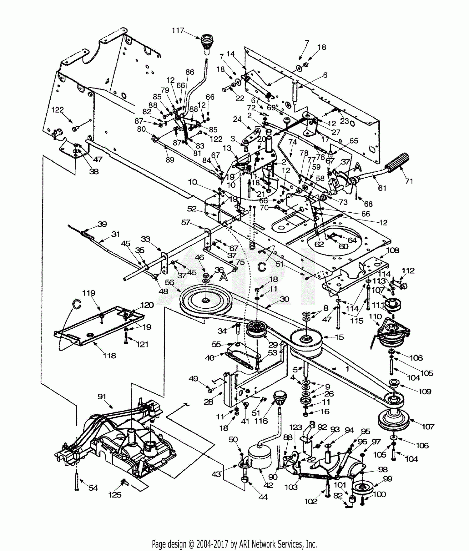 Huskee Riding Mower Drive Belt Diagram