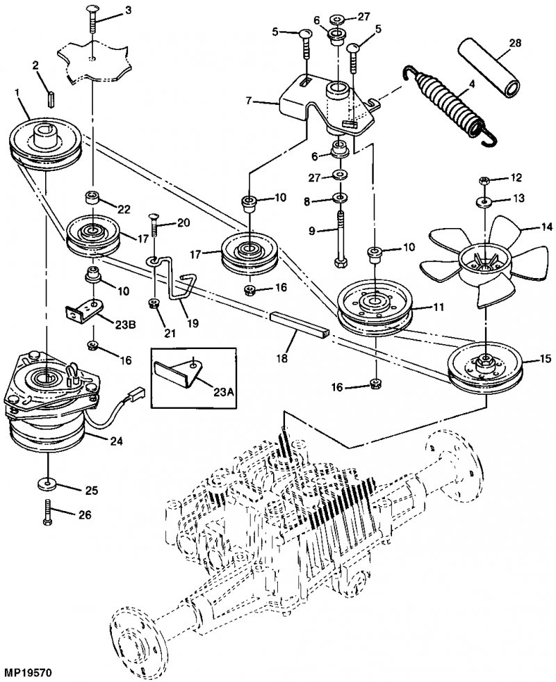 I Need A Diagram Of The Routing Of A Drive Belt On A 1997 345 John 
