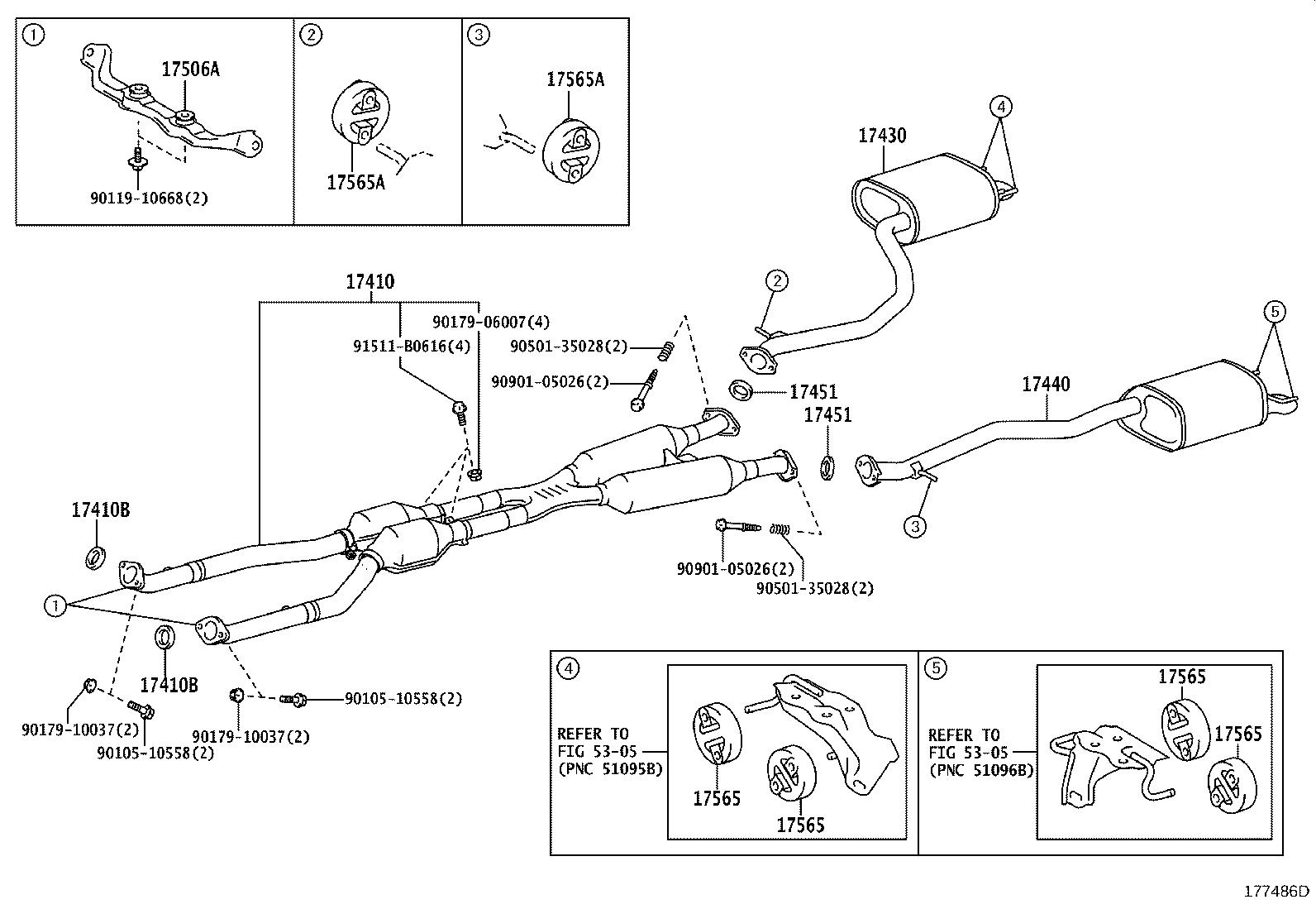 Lexus GS 350 Bracket Sub assembly Exhaust Pipe No 1 1750631041 