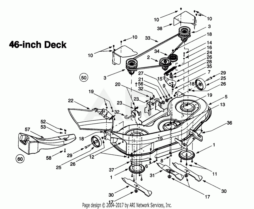 MTD 13AI609H131 1999 Parts Diagram For Deck Assembly H 46 Inch