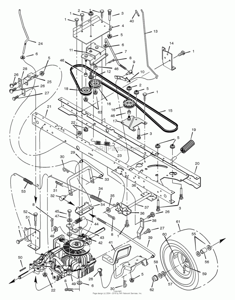 Murray 42572x8A Lawn Tractor 2000 Parts Diagram For Motion Drive