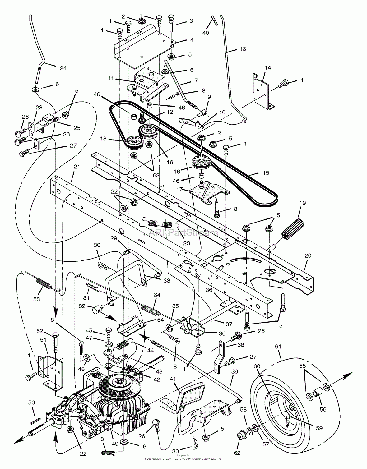 Murray 42572x8A Lawn Tractor 2000 Parts Diagram For Motion Drive