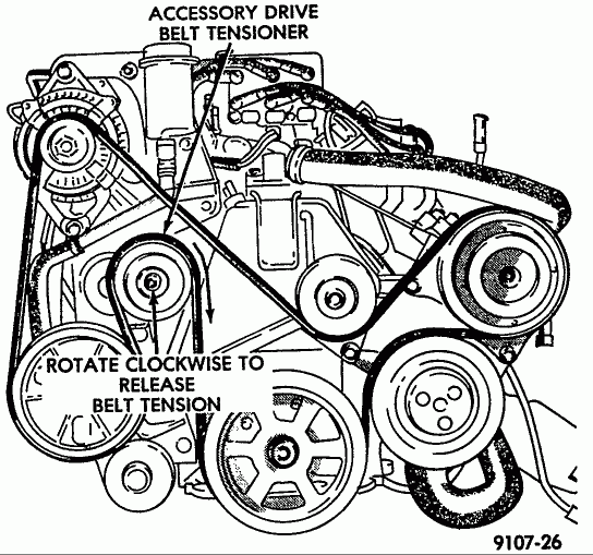 Need A Diagram Of Serpentine Belt Routing For 95 Dodge Caravan SE 3 3L 