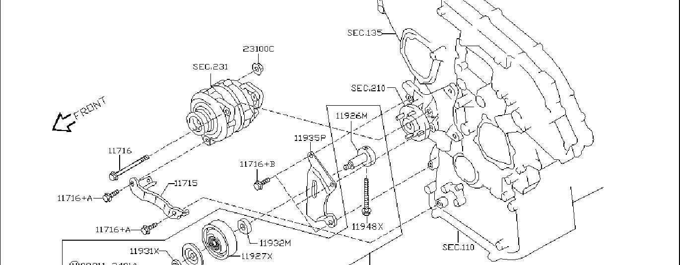 Nissan 350Z Accessory Drive Belt Idler Pulley Spacer FITTING 