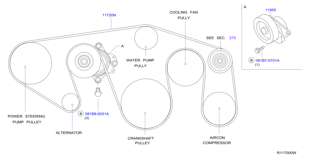 Nissan Pathfinder Serpentine Belt 11720 EA200 Genuine Nissan Part