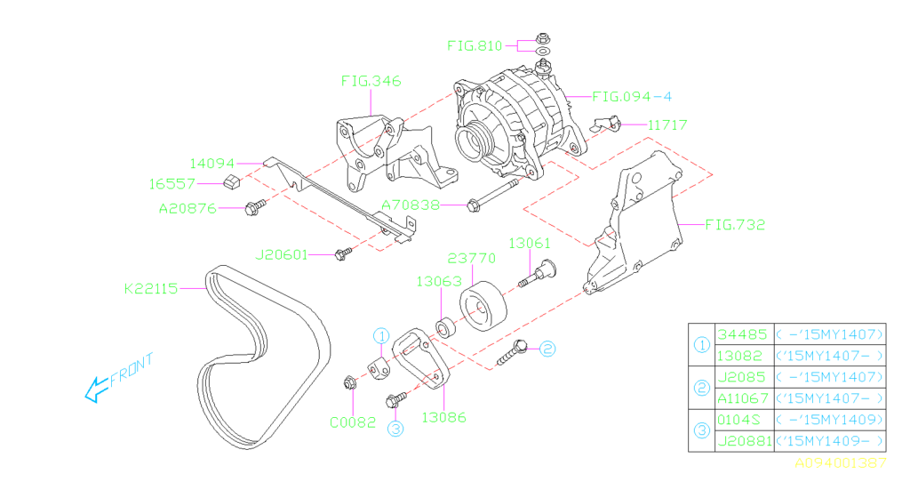 Subaru Legacy Serpentine Belt Serpentine Belt 809221150 Subaru 