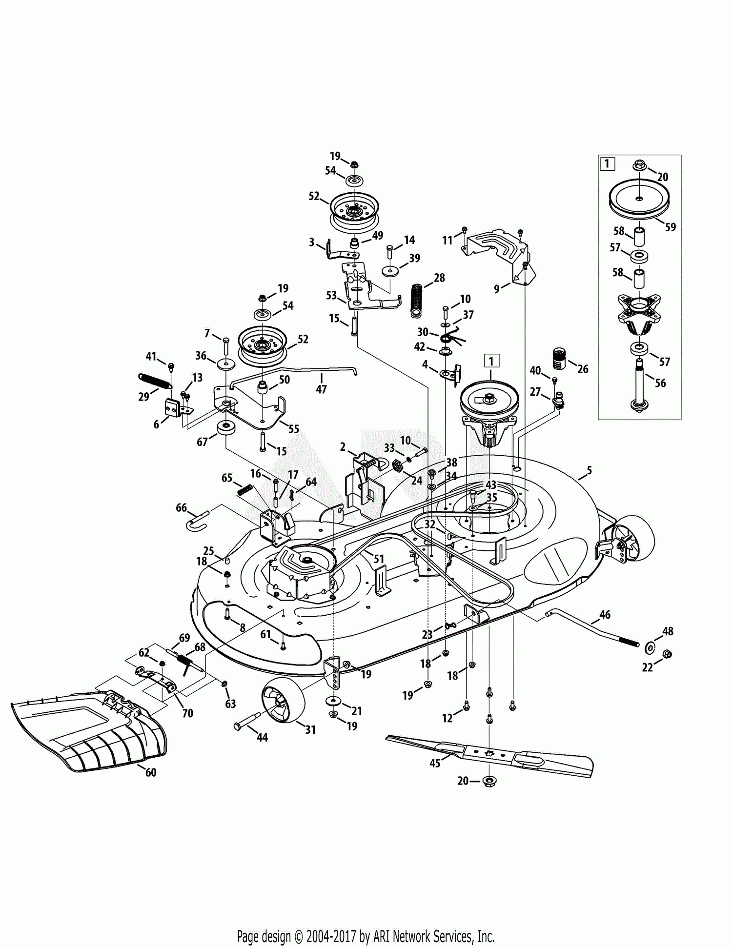 Troy Bilt 13AL78KT066 TB46 2014 Parts Diagram For Mower Deck 46 Inch