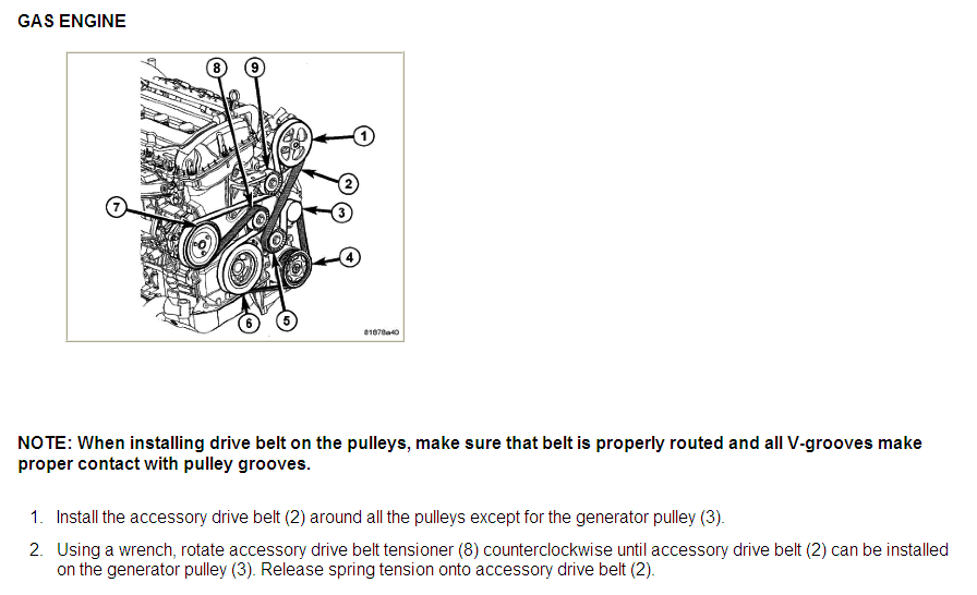 Where Can I Find A Diagram For A 07 Dodge Caliber Serpentine Belt 